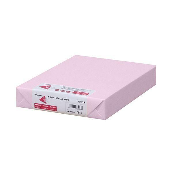 ds-（まとめ）長門屋商店 Color Paper A4中厚口 さくら ナ-3269 1冊(500枚) 〔×3セット〕