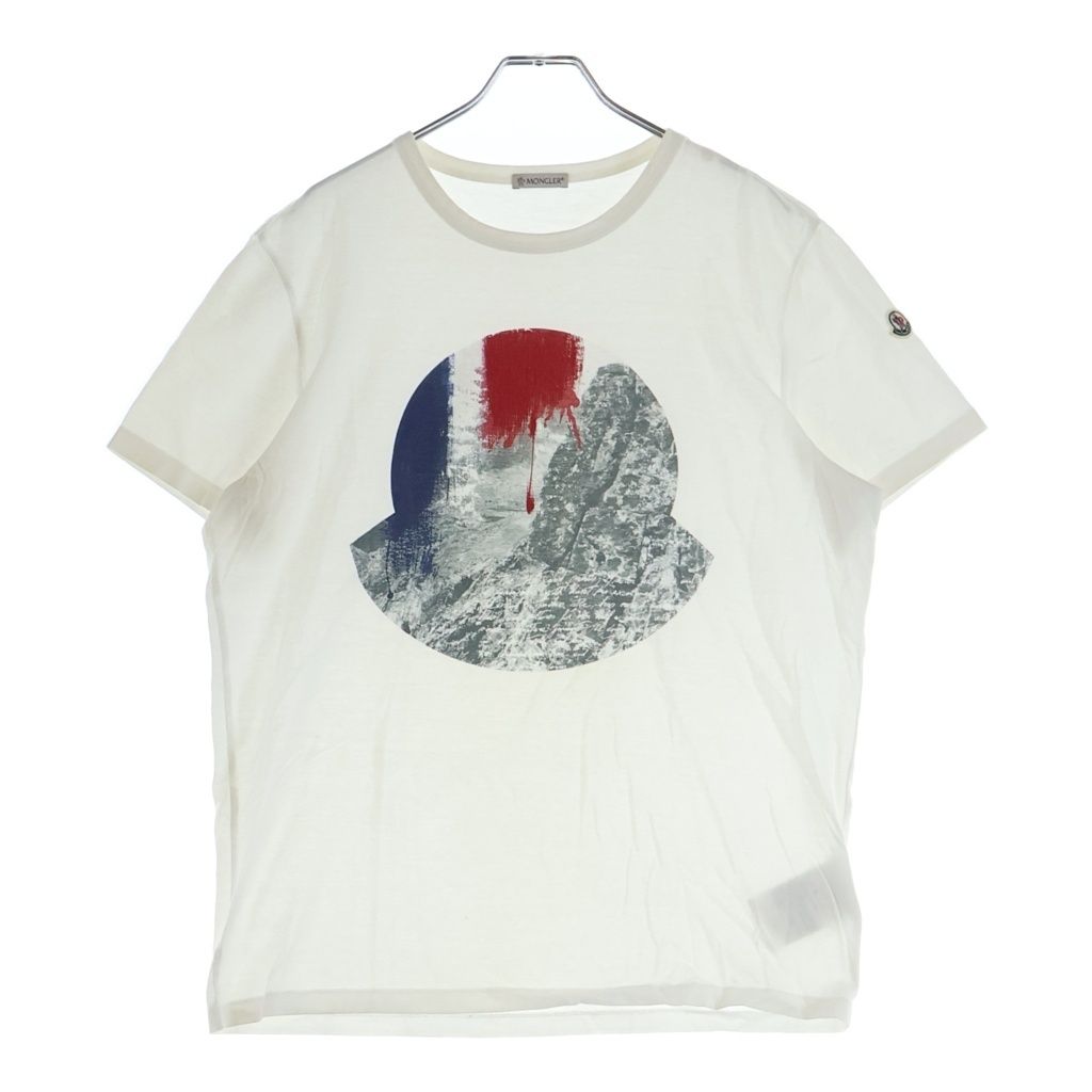 MONCLER (モンクレール) MAGLIA T-SHIRT マグリア フロントロゴプリント 半袖Tシャツ カットソー ホワイト D20918037550