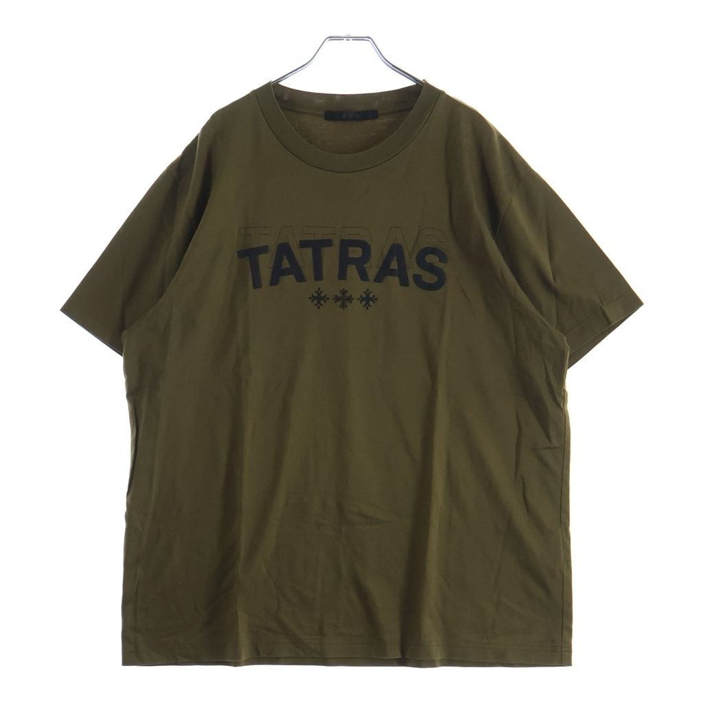 TATRAS (タトラス) ANICETO LOGO T-SHIRT MTAT24S8261 アニチュート 発砲ロゴプリント クルーネック半袖Tシャツカットソー カーキ