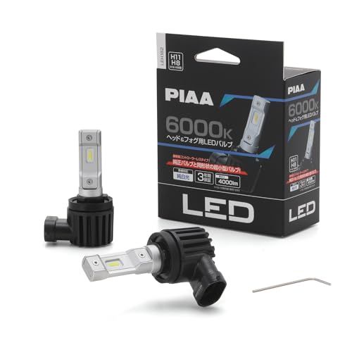 PIAA(ピア) 車用 バルブ ヘッドライト/フォグライト用 LED 6000K 〈コントローラーレスタイプ〉 12V 18W 4000lm H8/9/11/16 3年保証 車検対応 2個入 LEH182ts f8e370b5