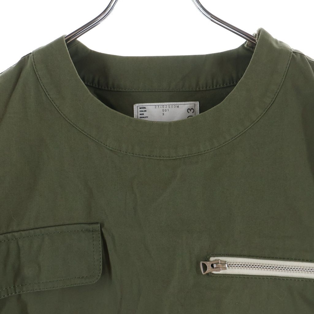 け*い様 sacai コットンナイロンオックスフォード半袖プルオーバー　21SS Sacai (サカイ) 21SS Cotton Nylon Oxford Pullover コットンナイロン