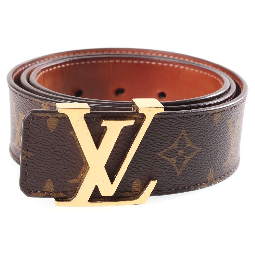 LOUIS VUITTON (ルイヴィトン) Vイニシャル モノグラム サンチュール レザーベルト ブラウン M9608 ゴールド金具 28,038円