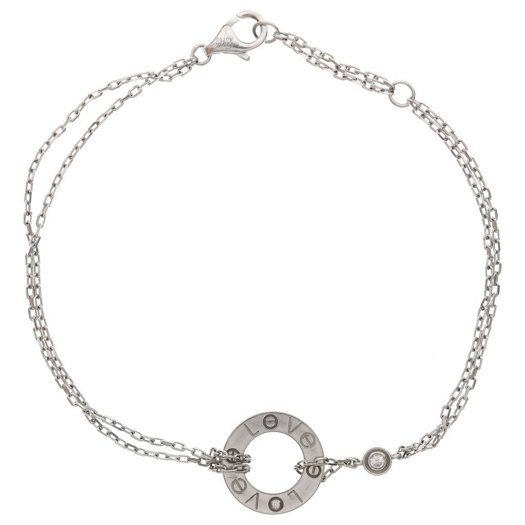 Cartier (カルティエ) ラブサークル 2Pダイヤ ブレスレット ホワイトゴールド 750WG