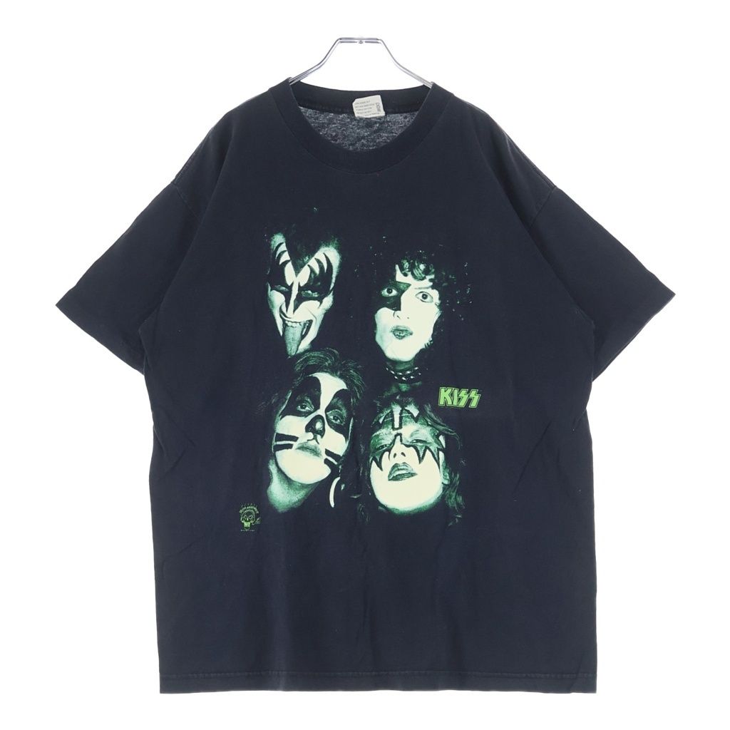 VINTAGE (ヴィンテージ) 90S VINTAGE KISS CRONIES社製 USA 片面プリント 半袖Tシャツ カットソー ブラック