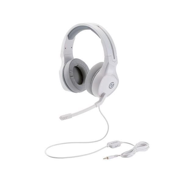 ds-エレコム ゲーミングヘッドセット／両耳オーバーヘッド／4極ミニプラグ／50mmドライバ／極厚イヤーパッド／コントローラ付属／ホワイト HS-G01WH 7,992円