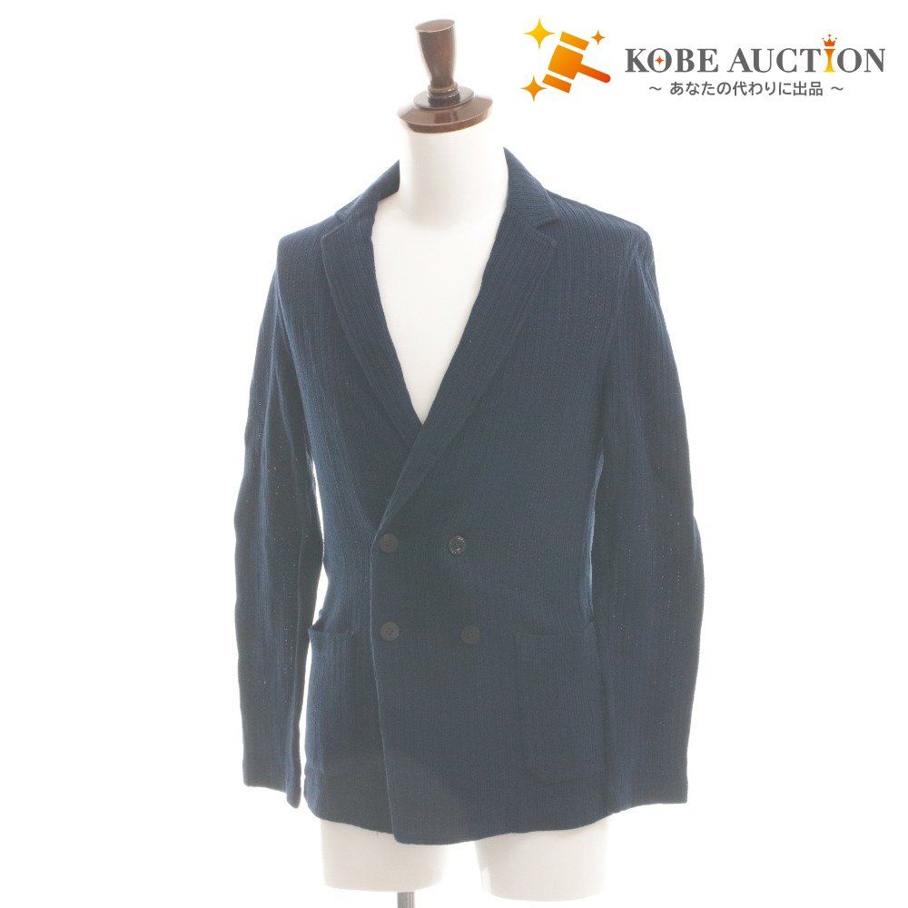 Tonello ネイビー ダブルブレストジャケット L T JACKET □ TONELLO T-JACKET ティージャケット ニット 長袖 アウター ダブル