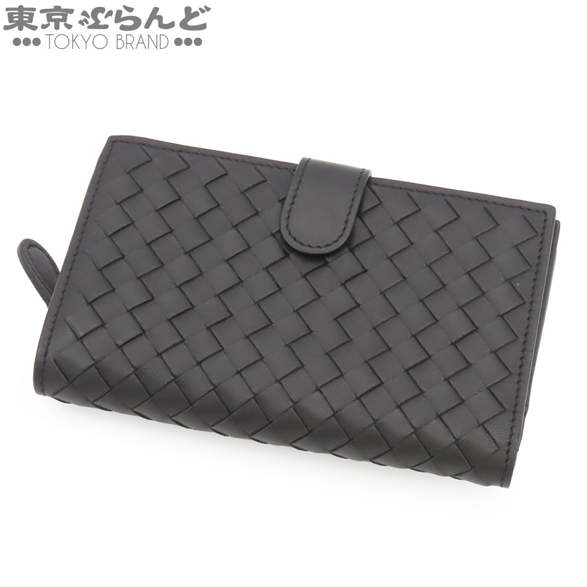 ボッテガヴェネタ BOTTEGAVENETA 財布 121060-V3UN1 ブラック レザー イントレチャート 二つ折り財布 ユニセックス 101890172
