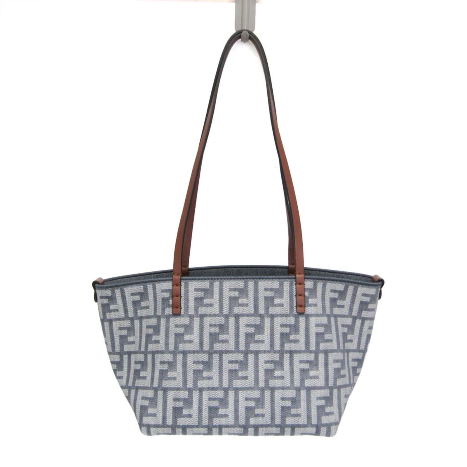 フェンディ(Fendi) ロール ROLL スモール 8BH424 リバーシブル レディース キャンバス,レザー ショルダーバッグ,トートバッグ ブラウン,グレー 108,900円