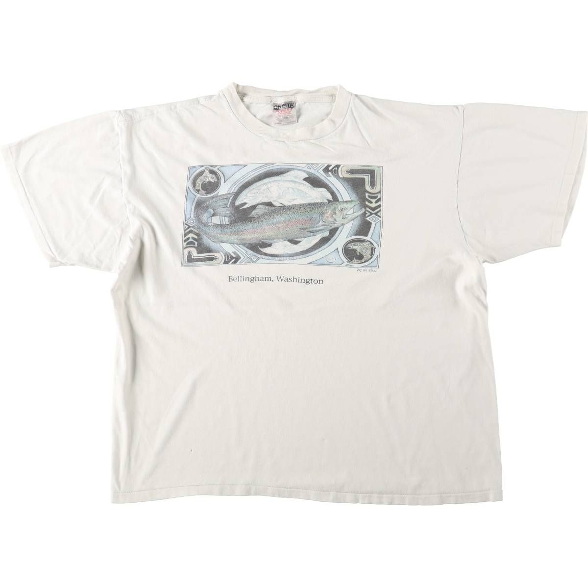 古着 90年代 オニータ ONEITA POWER-T 魚柄 アニマルTシャツ メンズXL相当 ヴィンテージ/eaa664450