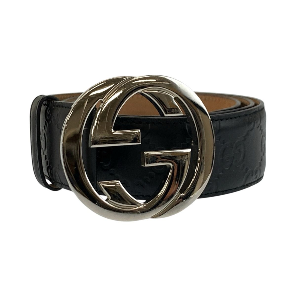 美品 GUCCI グッチ インターロッキング 85cm/34インチ ブラック 黒