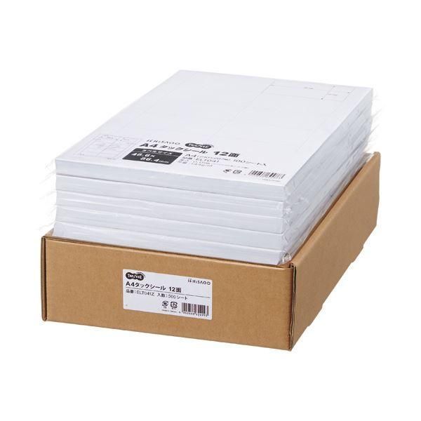 ds-TANOSEE A4タックシール業務用パック 12面 46.6×86.4mm 1箱(500シート:100シート×5冊)