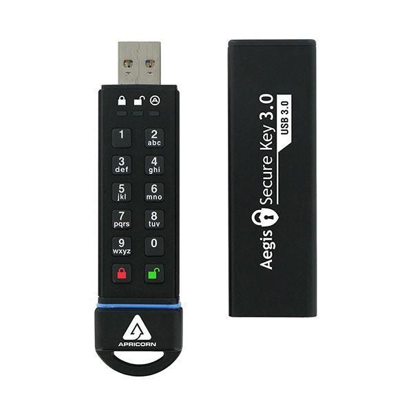ds-Apricorn AegisSecure Key 暗証番号対応USBメモリー 30GB ASK3-30GB 1個