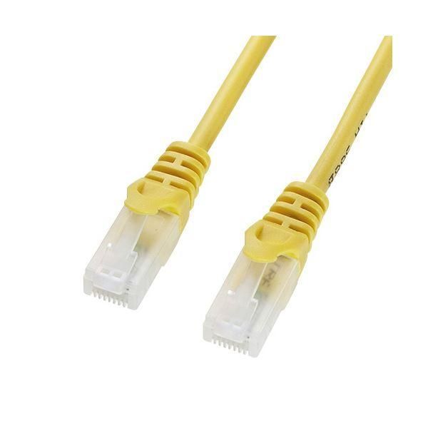 ds-(まとめ) サンワサプライ ツメ折れ防止CAT5eLANケーブル イエロー 3.0m LA-Y5TS-03Y 1本 〔×10セット〕