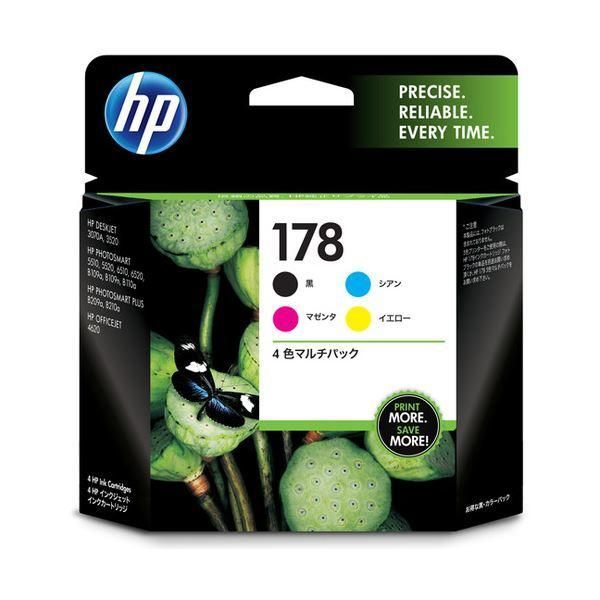 ds-(まとめ) HP178 インクカートリッジ 4色マルチパック CR281AA 1箱（4個：各色1個） 〔×10セット〕