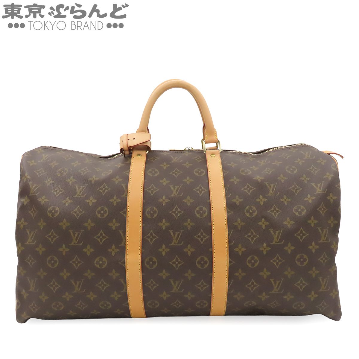 ルイヴィトン LOUIS VUITTON キーポル 55 M41424 ブラウン モノグラムキャンバス ボストンバッグ 旅行鞄 メンズ 101888457
