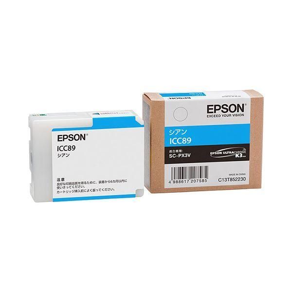 ds-(まとめ) エプソン EPSON インクカートリッジ シアン ICC89 1個 〔×10セット〕