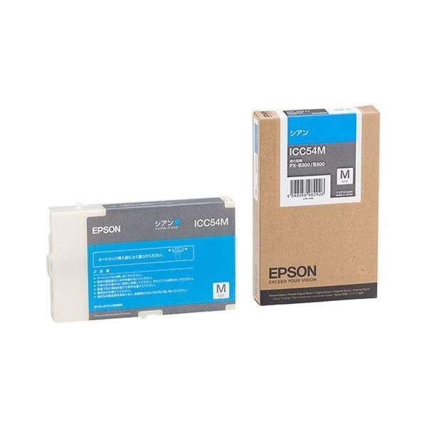 ds-(まとめ) エプソン EPSON インクカートリッジ シアン Mサイズ ICC54M 1個 〔×10セット〕