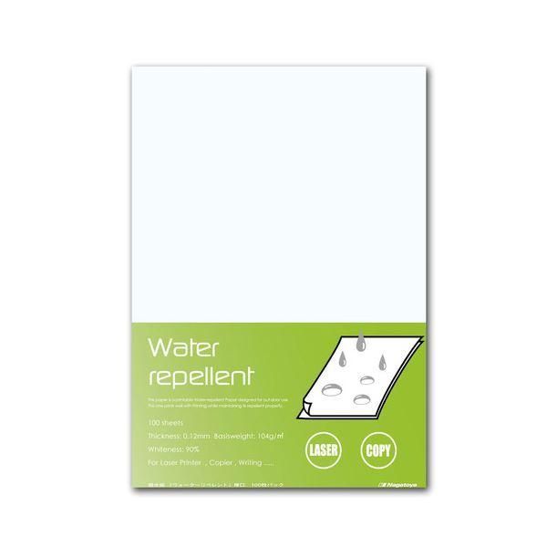 ds-(まとめ) 長門屋商店 撥水紙 ウォーターリペレント A4 厚口 104g ナ-WR201 1冊(100枚) 〔×10セット〕