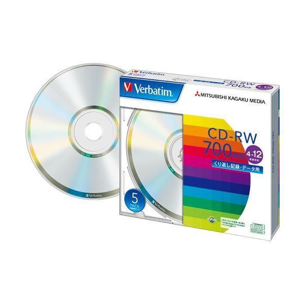 ds-(まとめ) バーベイタム データ用CD-RW700MB 4-12倍速 ブランドシルバー 5mmスリムケース SW80EU5V1 1パック(5枚) 〔×10セット〕