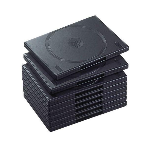 ds-(まとめ) エレコム DVDトールケース 2枚収納ブラック CCD-DVD06BK 1パック(10枚) 〔×10セット〕