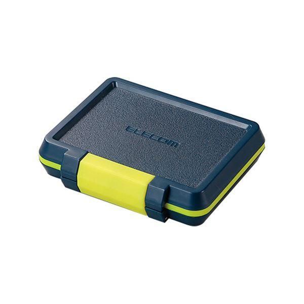 ds-(まとめ) エレコムSD/microSDカードケース 耐衝撃 ネイビー CMC-SDCHD01NV 1個 〔×10セット〕