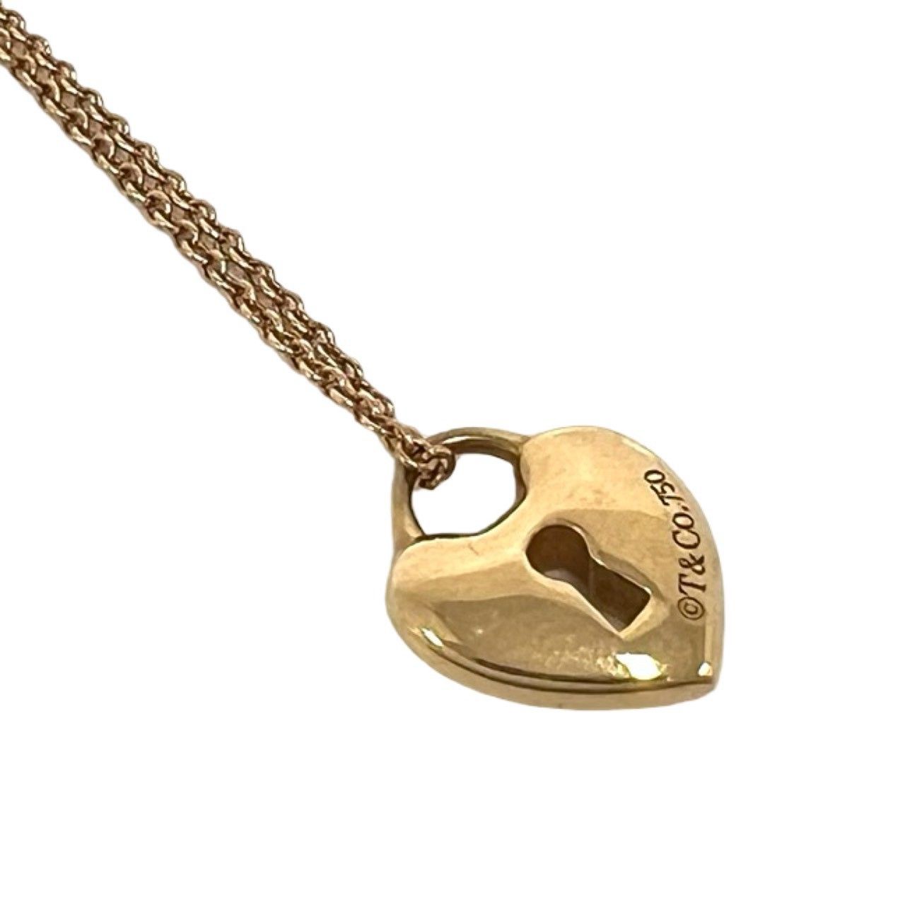 極 美品 TIFFANY&Co. ティファニー ハートロック ネックレス K18ピンク