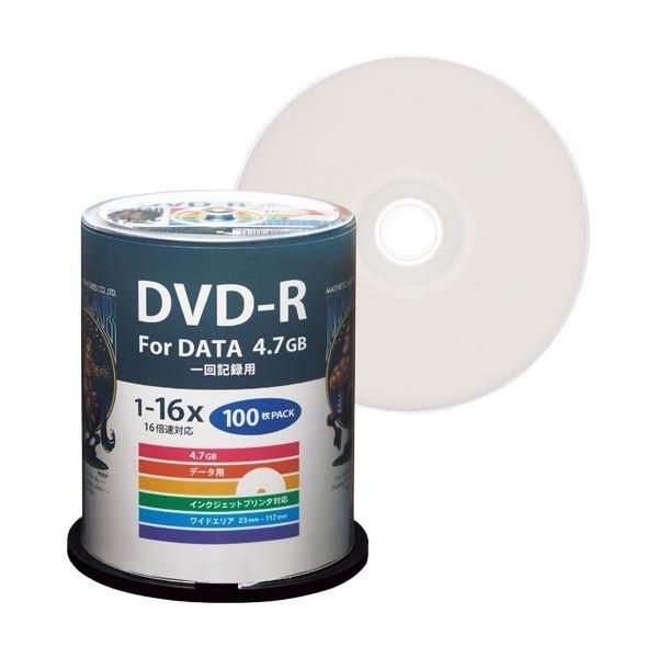 ds-(まとめ) ハイディスク データ用DVD-R4.7GB 1-16倍速 ホワイトワイドプリンタブル スピンドルケース HDDR47JNP1001パック(100枚) 〔×5セット〕
