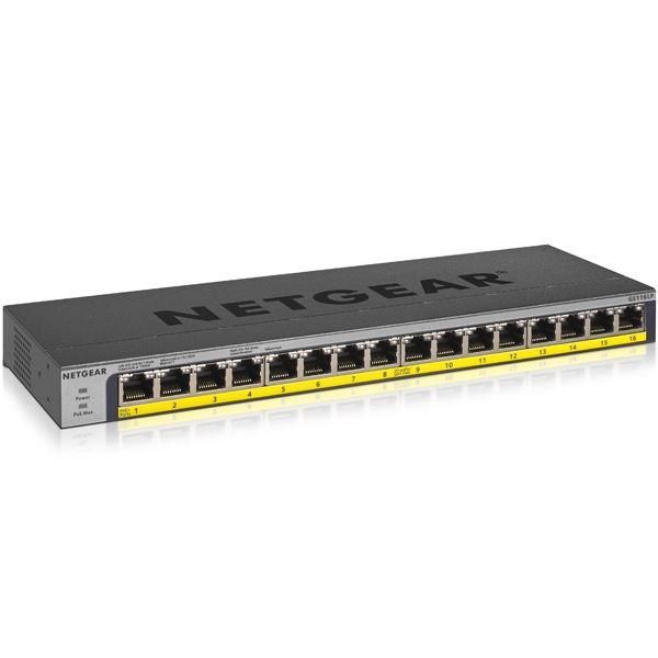 ds-NETGEAR Inc. GS116LP ギガ16ポート PoE+(76W)対応 アンマネージスイッチ GS116LP-100AJS