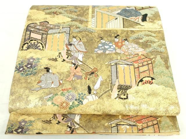 平和屋本店▼六通柄袋帯　関屋図　本金箔　正絹　逸品　DABI5462op 9,905円