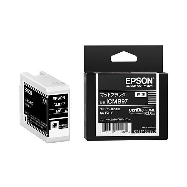 ds-(まとめ) 〔純正品〕 EPSON(エプソン) ICMB97 インクカートリッジ マットブラック 〔×3セット〕