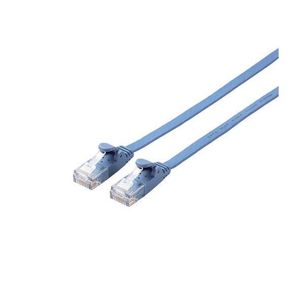 ds-（まとめ） エレコム LANケーブル/CAT6/フラット/10m/ブルー LD-GF2/BU10 〔×2セット〕