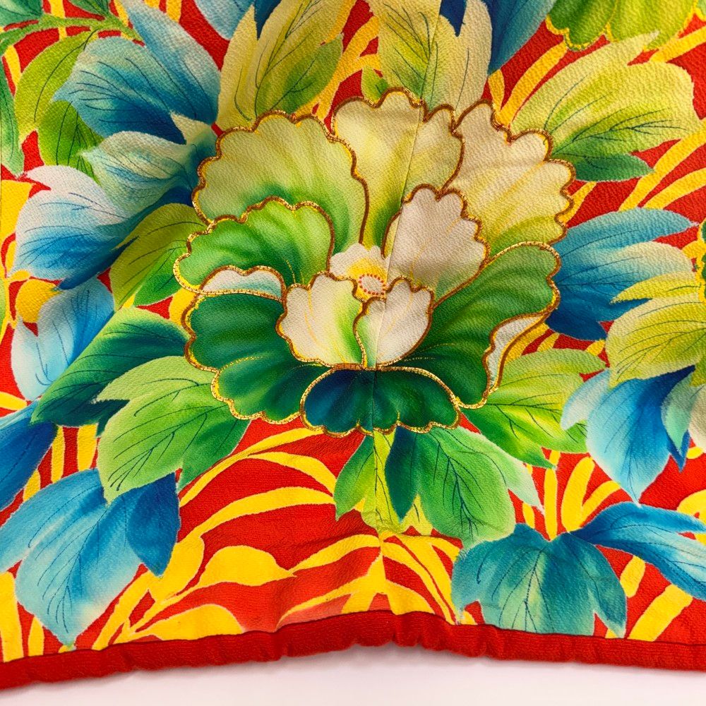 本振袖 引き振袖 白 正絹 花柄 古典 刺繍 結婚式 裄64.5cm 身丈187cm 花嫁衣装 Mサイズ 6283