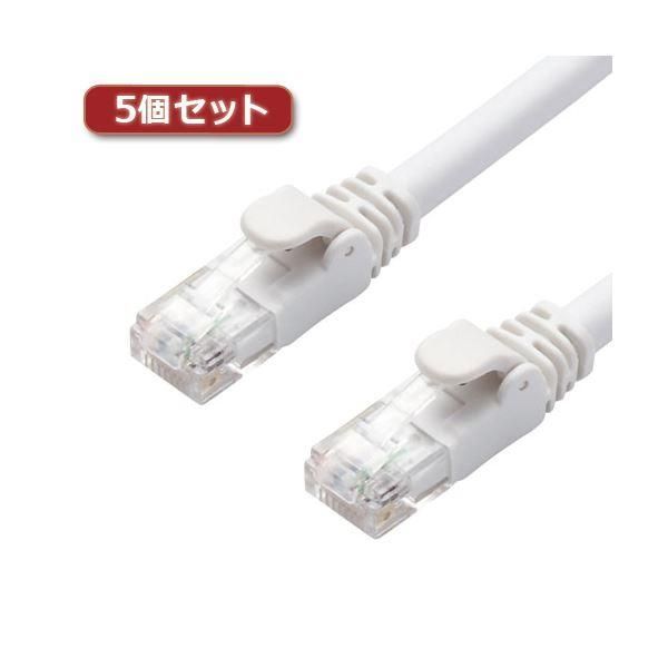 ds-5個セット エレコム LANケーブル/CAT6A/スタンダード/5m/ホワイト LD-GPA/WH5X5