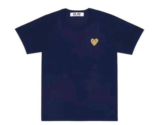 PLAY コム・デ・ギャルソン GOLD ハート Tシャツ ネイビー