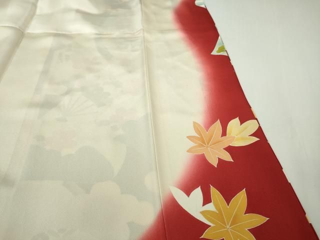 平和屋本店●極上　創業460年・千總　振袖　駒刺繍　誰が袖　吉祥花文　金彩　逸品　DZAB8782kh6