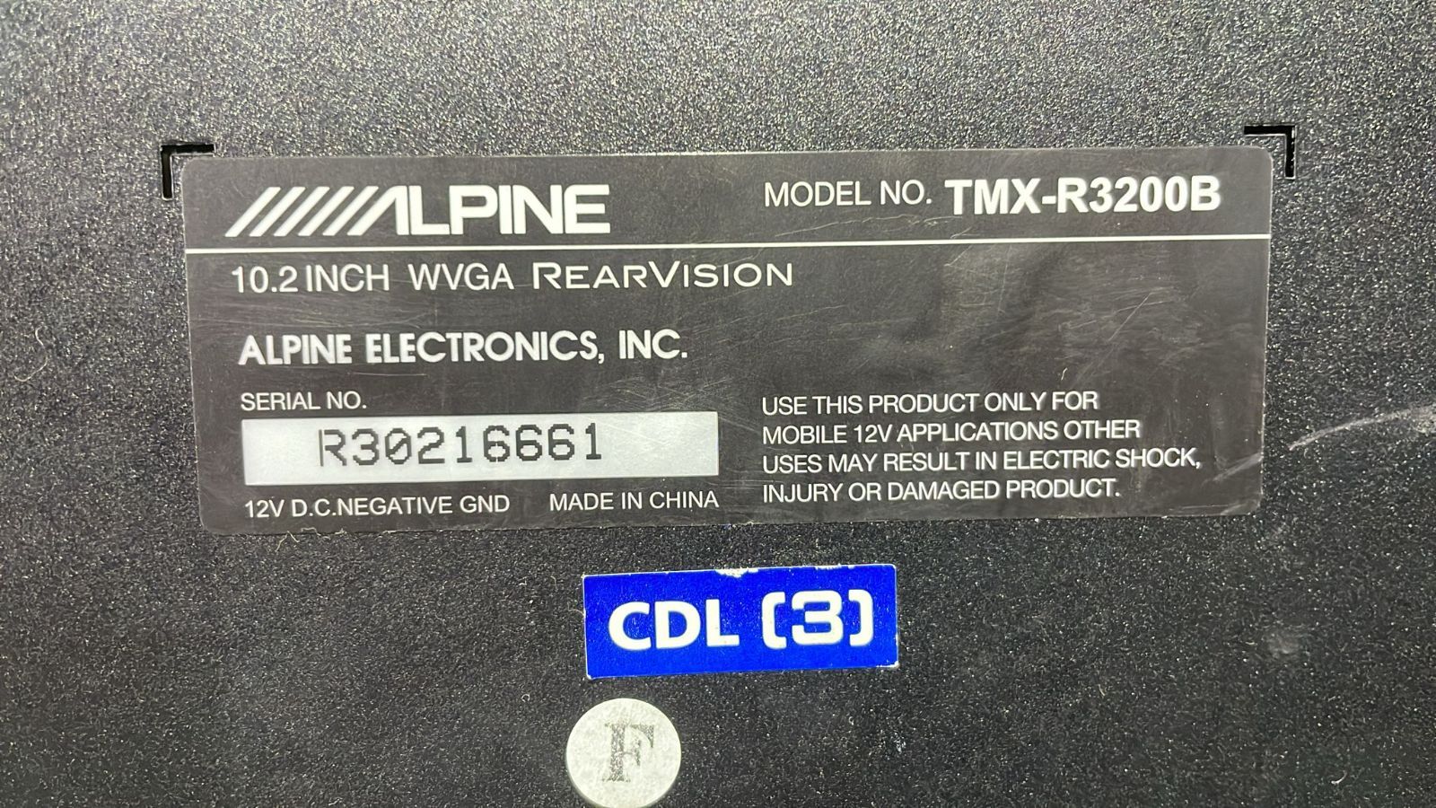 フリップダウンモニター ALPINE TMX-R3200B C3-116-1736 - メルカリ