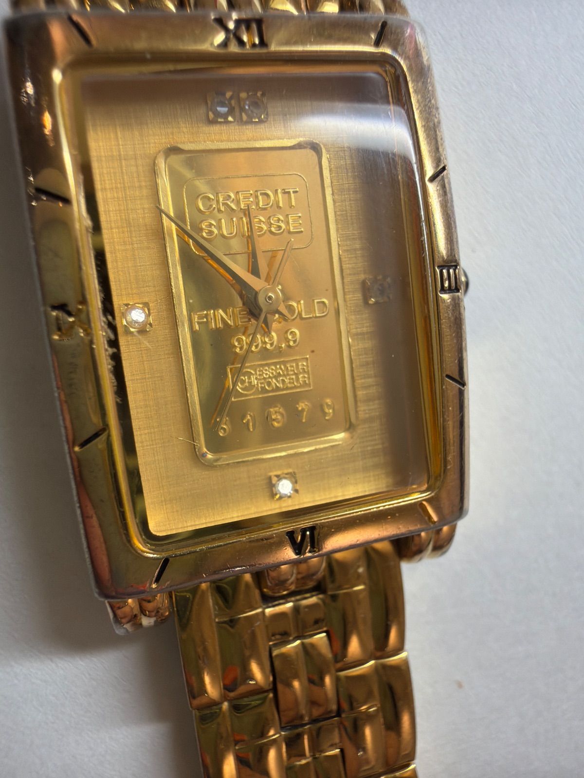 ELGIN エルジン 純金インゴット 999.9 電池交換済 腕時計 レディース