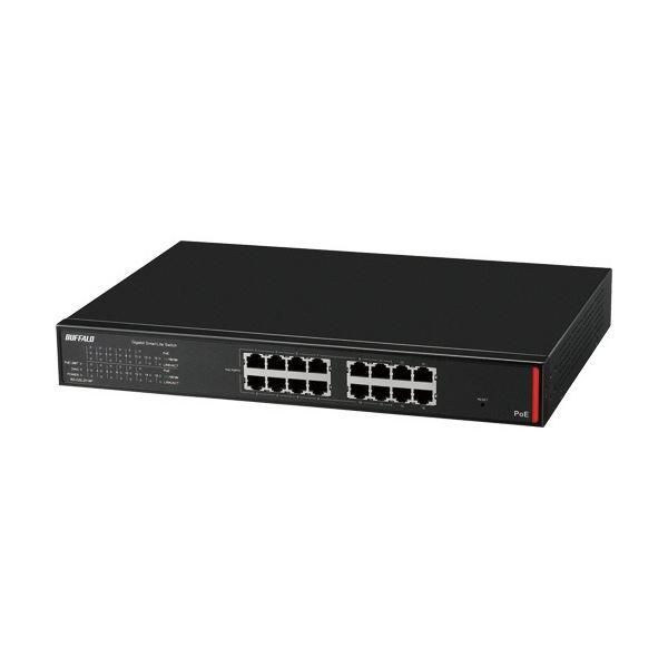 ds-バッファロー 法人向け Giga対応PoE Layer2 スマートLiteスイッチ 16ポート ブラック BS-GSL2016P 1台