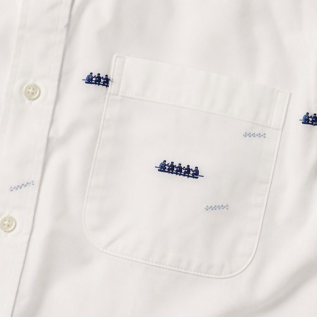 極美品✨パパスプラス Papas+ 長袖シャツ 総柄 動物 刺繍 ホワイト 白 Papas パパス 白 長袖シャツ 刺繍柄 綿100% - メルカリ