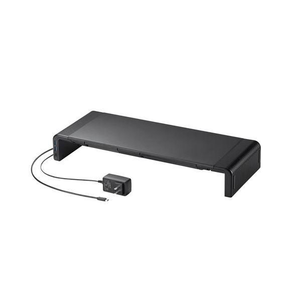 ds-サンワサプライ USB　Type-C接続ハブ付き机上ラック MR-LC210CHBK ブラック〔組立式〕