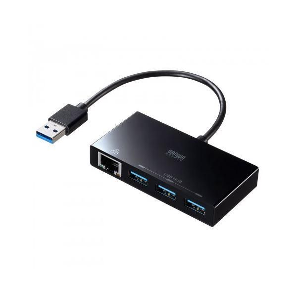 ds-サンワサプライ USB3.2 Gen1 ハブ付き ギガビットLANアダプタ USB-3H322BKN 6,260円