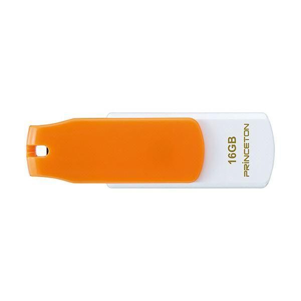 ds-(まとめ）プリンストン USBフラッシュメモリーストラップ付き 16GB オレンジ/ホワイト PFU-T3KT/16GRTA 1個〔×3セット〕