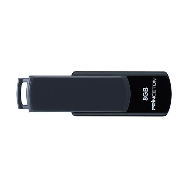 ds-(まとめ)プリンストン USBフラッシュメモリー回転式キャップレス 8GB グレー/ブラック PFU-T3UT/8GA 1個〔×10セット〕