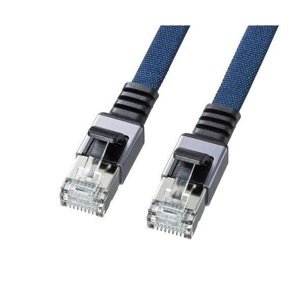 ds-〔5個セット〕 サンワサプライ カテゴリ6AメッシュフラットLANケーブル 15m ブルー KB-FL6AME-15BLX5