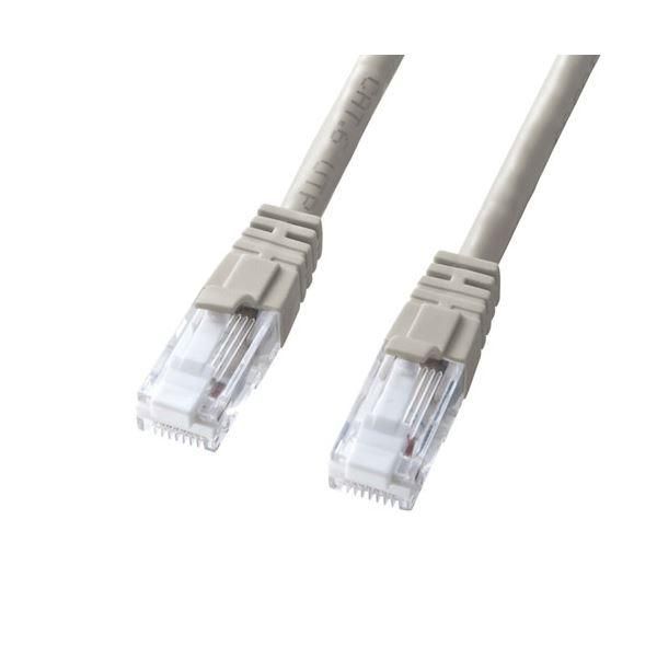 ds-〔5個セット〕 サンワサプライ つめ折れ防止カテゴリ6 LANケーブル 10m ライトグレー KB-T6TS-10NX5