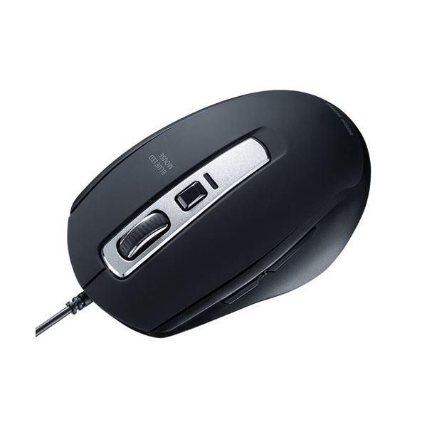 ds-〔5個セット〕 サンワサプライ 静音有線ブルーLEDマウス(5ボタン) ブラック MA-BL163BKX5 9,804円