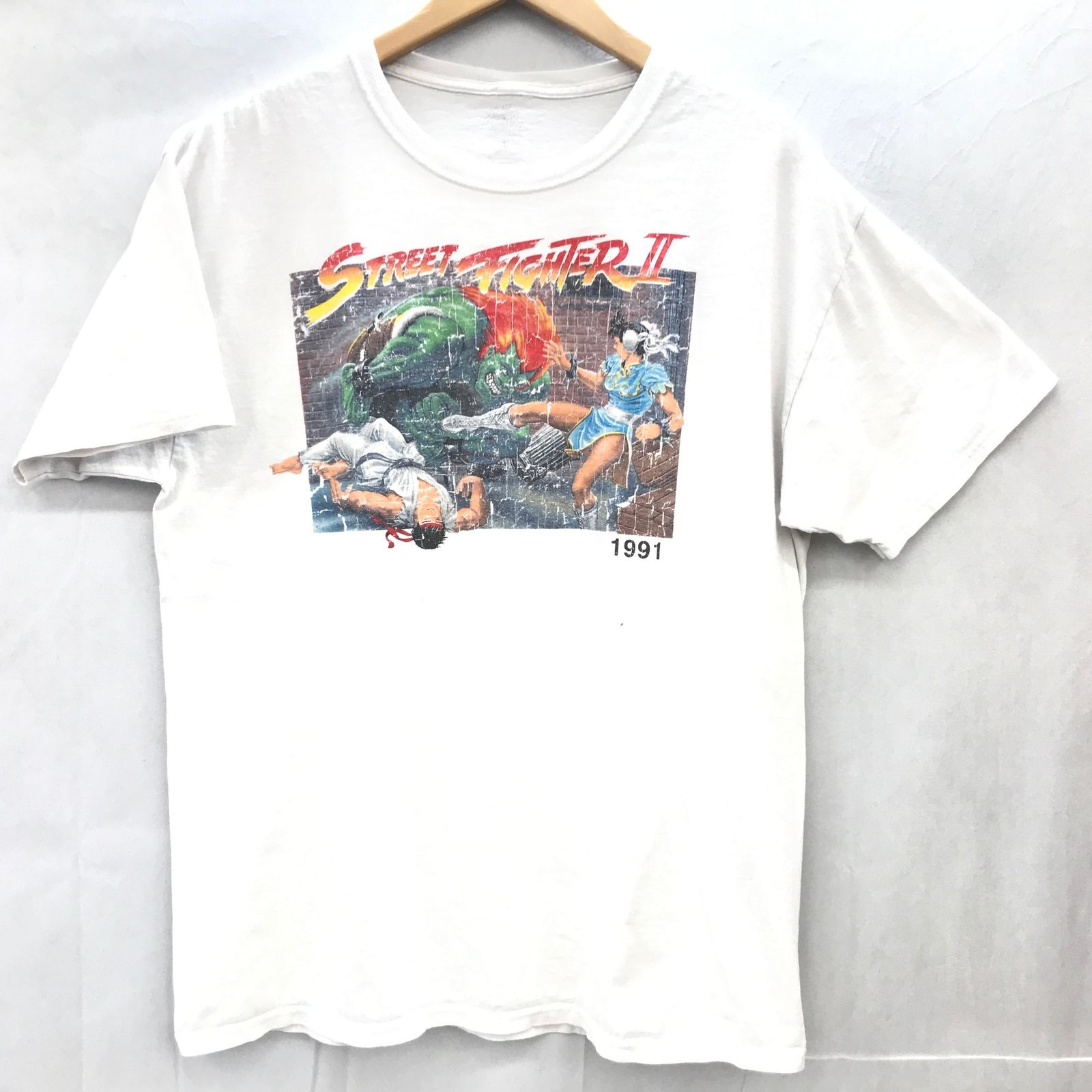 古着 STREET FIGHTERⅡ ストリートファイター2 S/S プリント Tシャツ Lサイズ ホワイト ホンジュラス製_233 6,240円