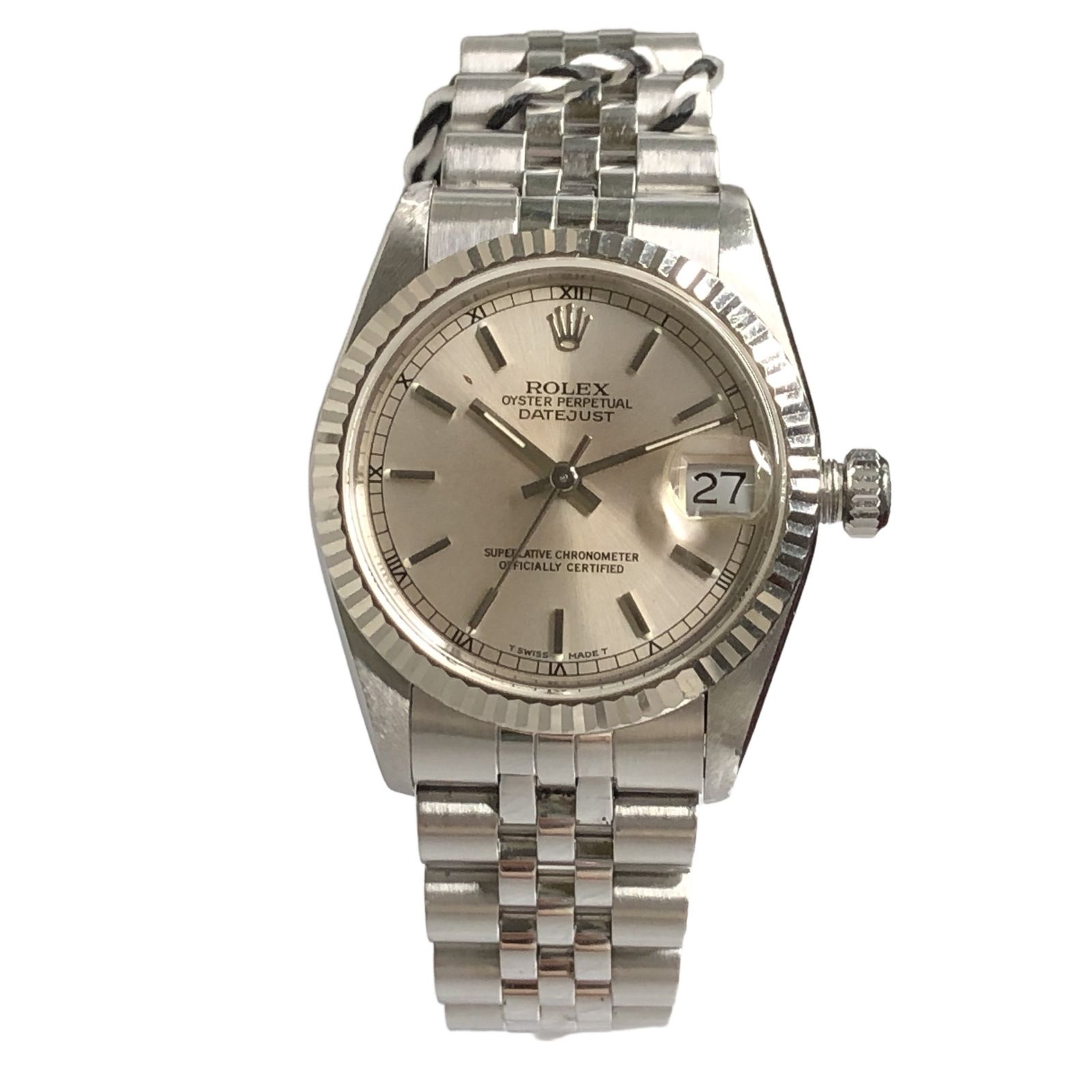 【鑑定済】ROLEX ロレックス デイトジャスト 68274 シルバー文字盤 ボーイズ 腕時計 稼働 中古 訳あり T11509056