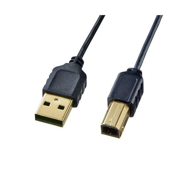 ds-〔5個セット〕 サンワサプライ 極細USBケーブル （USB2.0 A-Bタイプ） 2m ブラック KU20-SL20BKKX5 7,213円