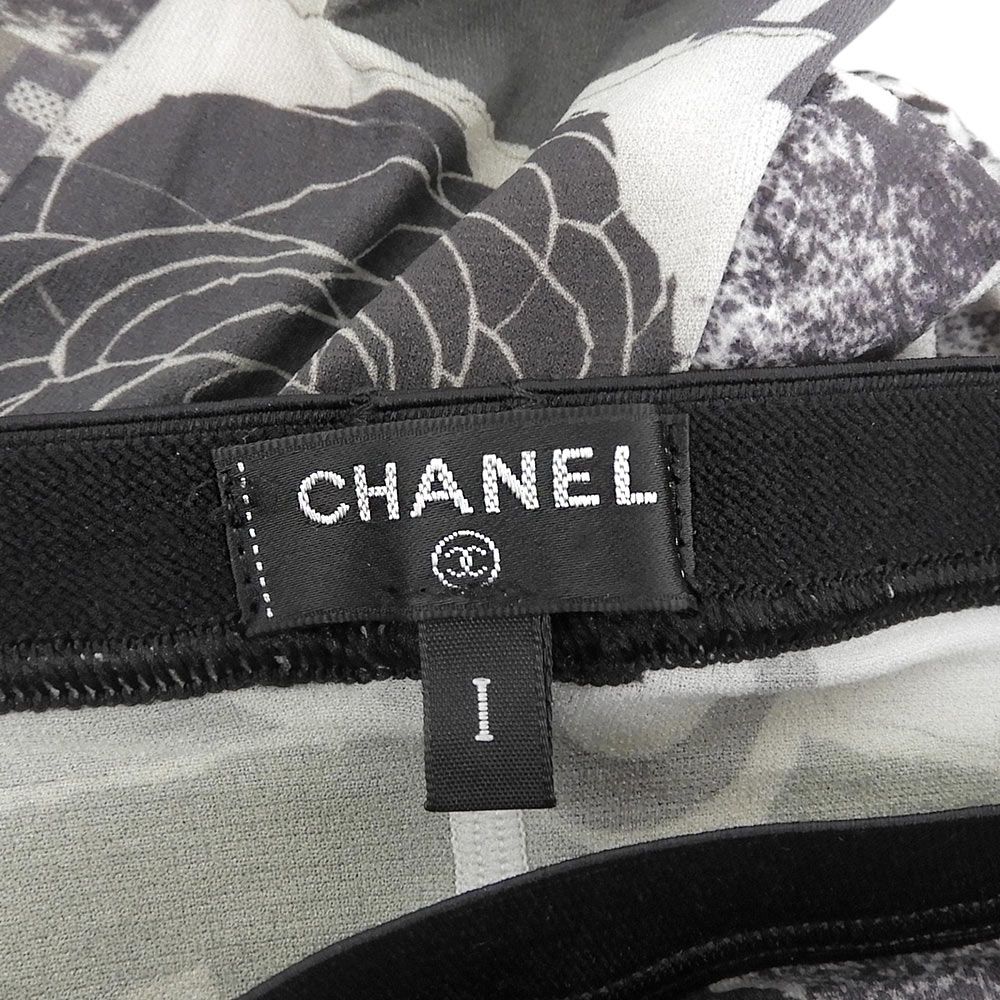 超美品 シャネル CHANEL 2020年 総柄 タイツ サイズ1 カメリア ココ